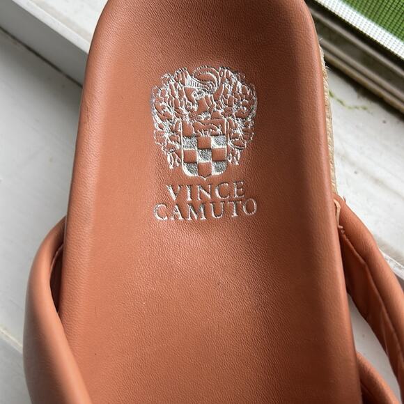 Vince Camuto Beige Chevelle Jute Wrapped Arch Support Leather Platform Sandals - Picture 6 of 8